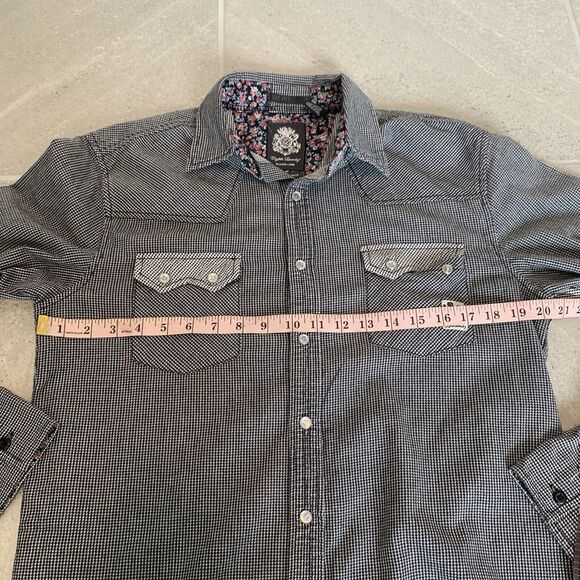 English Laundry Black Men’s Snap Button Dress Shirt Button Down Size M - Picture 4 of 5